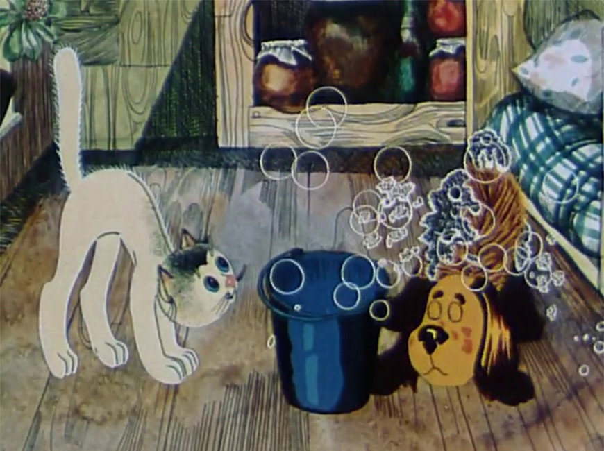 Советский мультфильм Как кошечка и собачка мыли пол