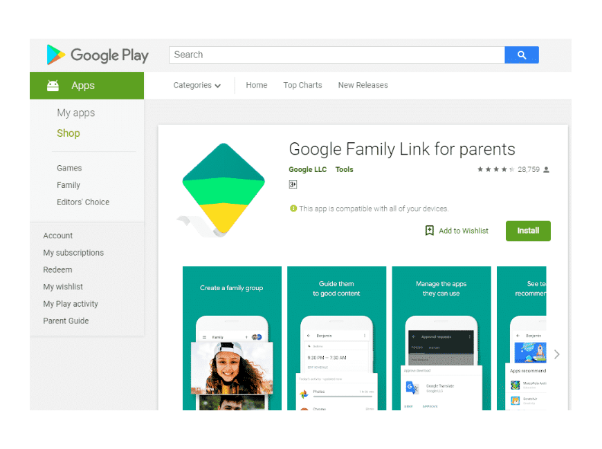 приложение Google Family Link