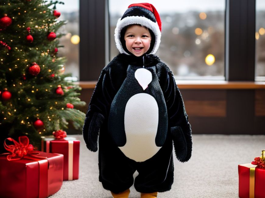 Новогодний костюм пингвин для мальчика до 3-х лет