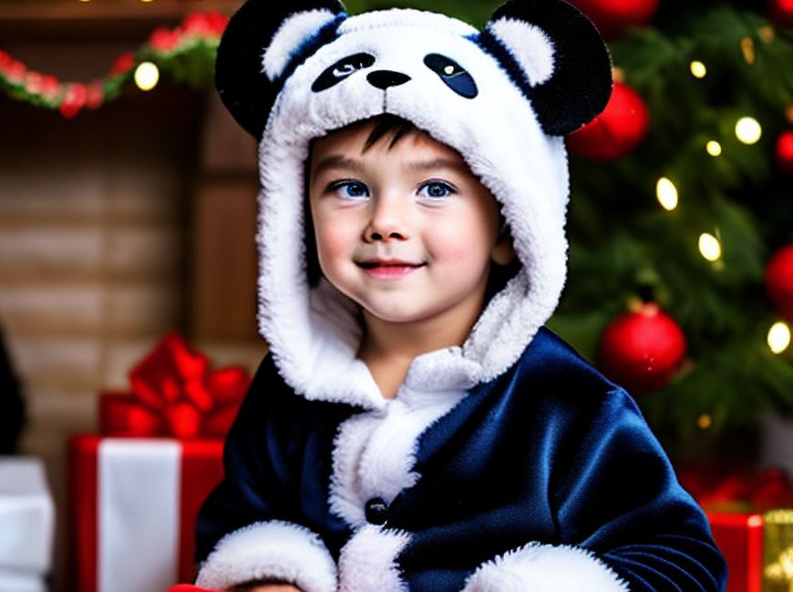 Новогодний костюм панда для мальчика до 3-х лет