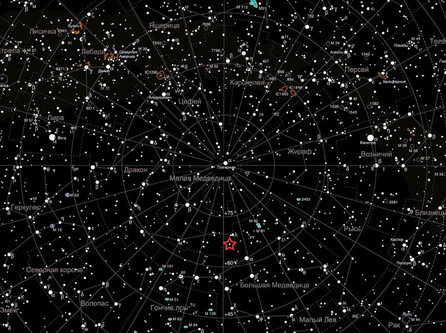Новогодний подарок Электронная карта звездного неба